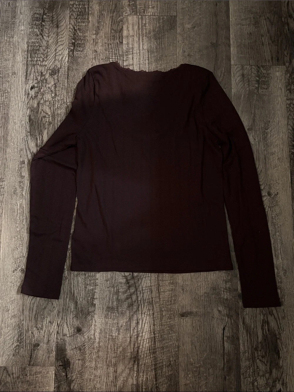 Abercrombie & Fitch Long Sleeve Scoop Neck Lounge Top - Brown - Size Medium